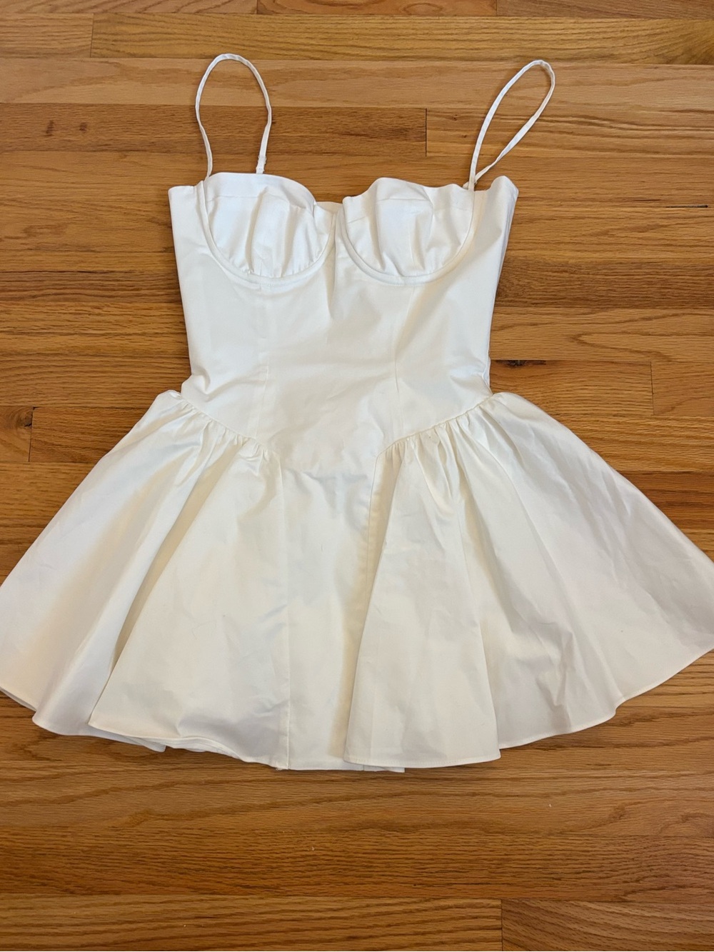 House of CB White Spaghetti-Strap Fit & Flare Dress